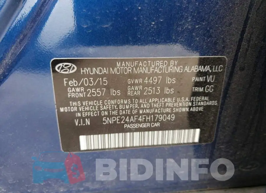 5NPE24AF4FH179049 Photo# 12