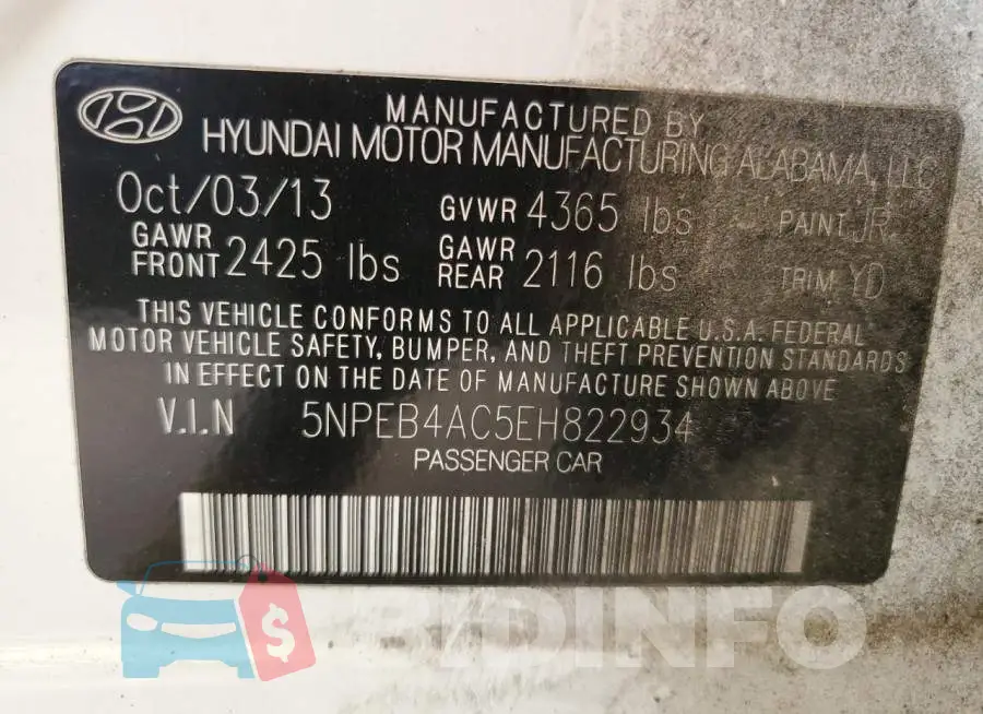 5NPEB4AC5EH822934 Photo# 12