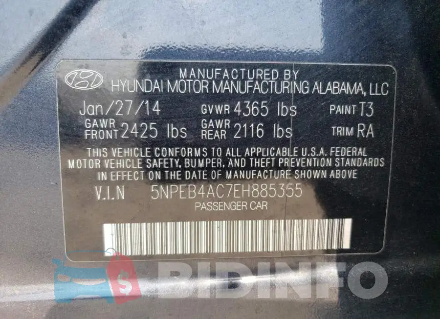 5NPEB4AC7EH885355 Photo# 12