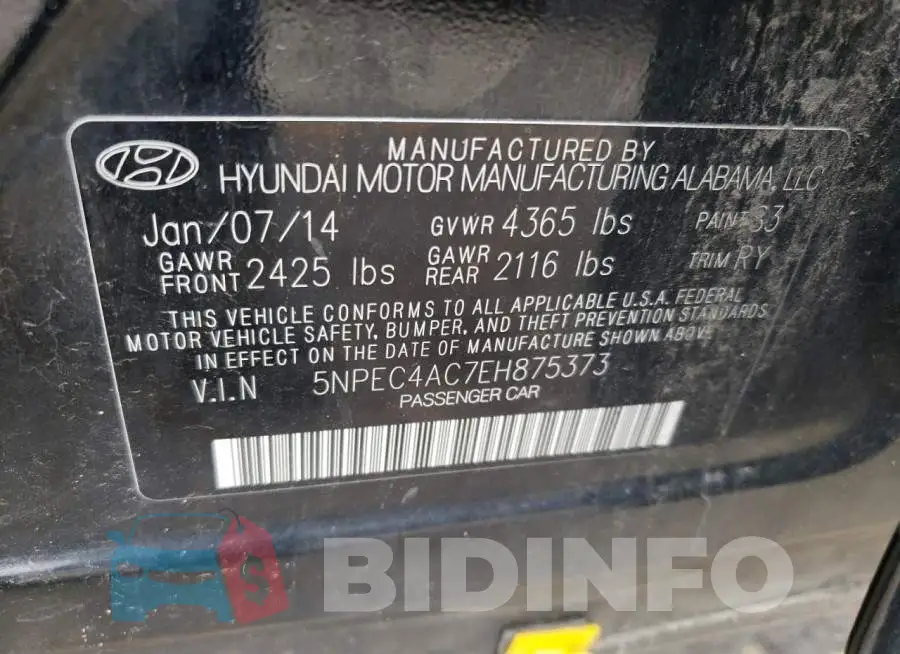 5NPEC4AC7EH875373 Photo# 12