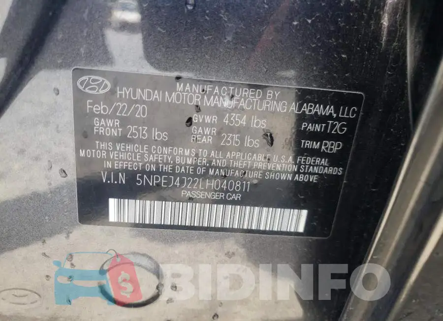 5NPEJ4J22LH040811 Photo# 12