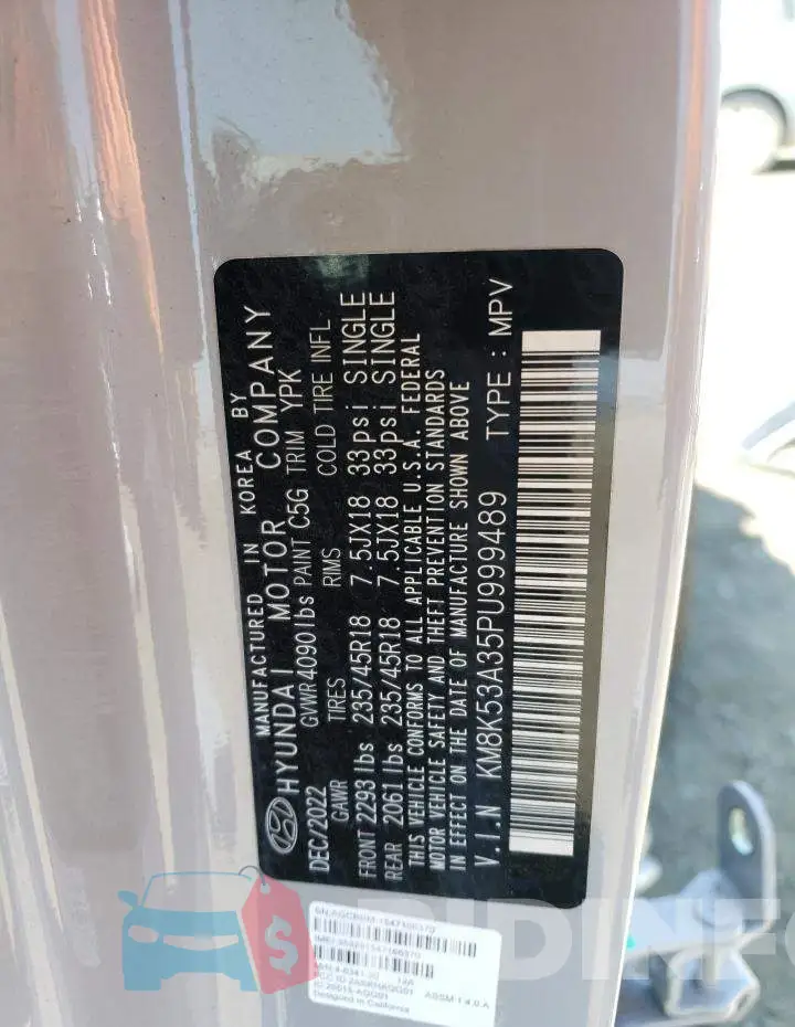 KM8K53A35PU999489 Photo# 12