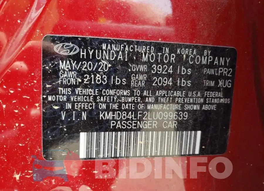 KMHD84LF2LU099639 Photo# 12