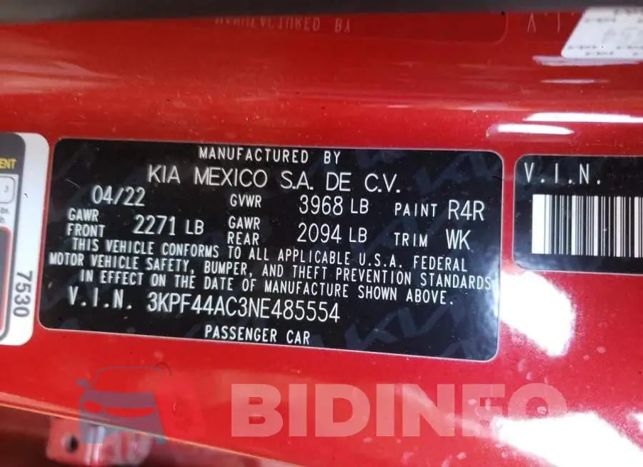 3KPF44AC3NE485554 Photo# 12