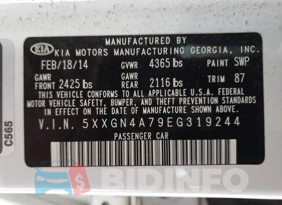 5XXGN4A79EG319244 Photo# 12
