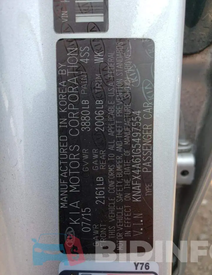 KNAFX4A61G5497554 Photo# 12