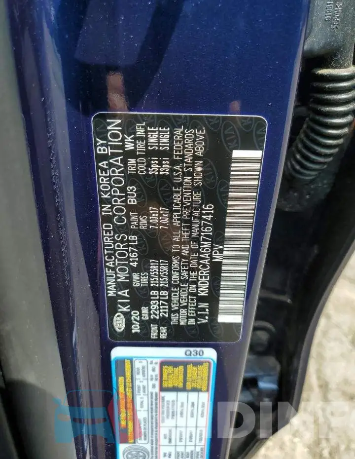 KNDERCAA6M7167416 Photo# 13