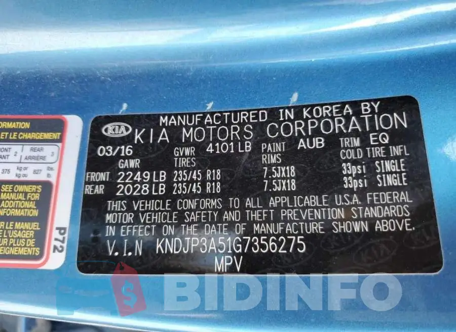 KNDJP3A51G7356275 Photo# 13
