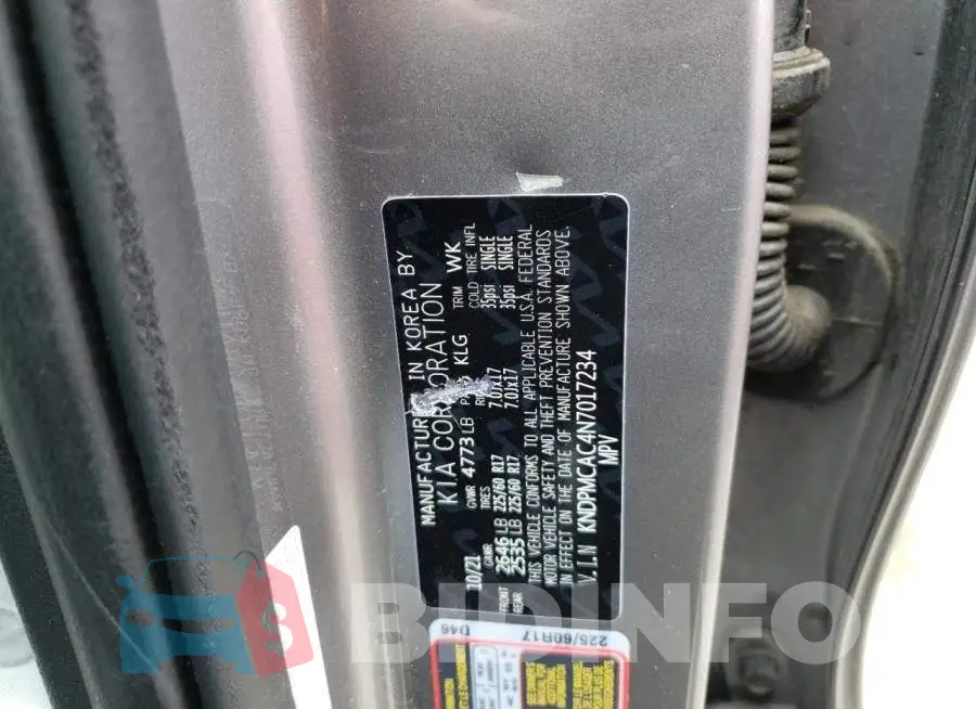 KNDPMCAC4N7017234 Photo# 13