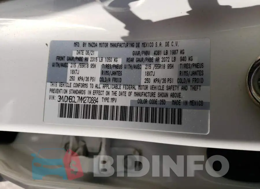 3MVDMBCL7MM270884 Photo# 14