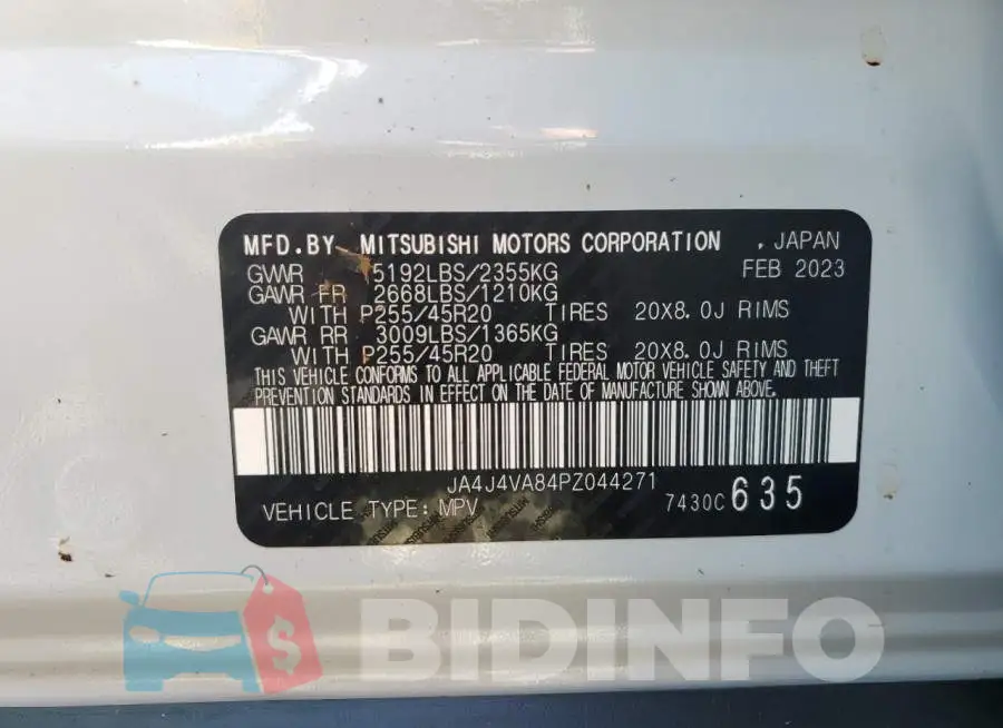 JA4J4VA84PZ044271 Photo# 13