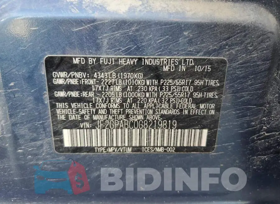 JF2GPABC0G8219819 Photo# 12
