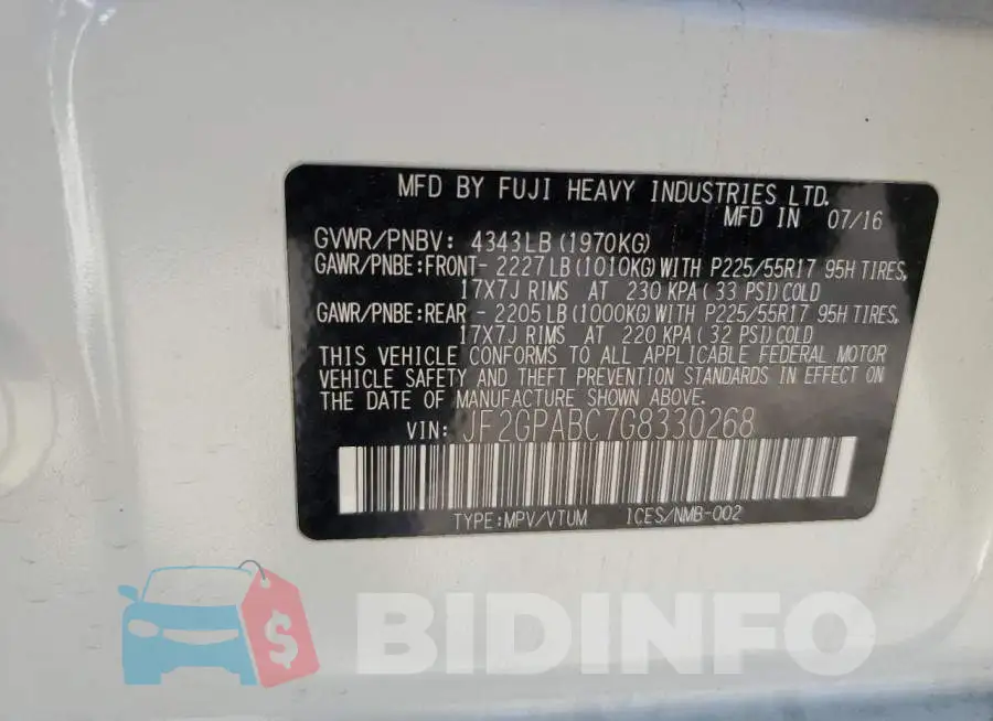JF2GPABC7G8330268 Photo# 13