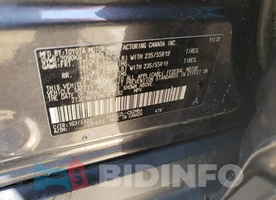 2T3C1RFV2MC101092 Photo# 12