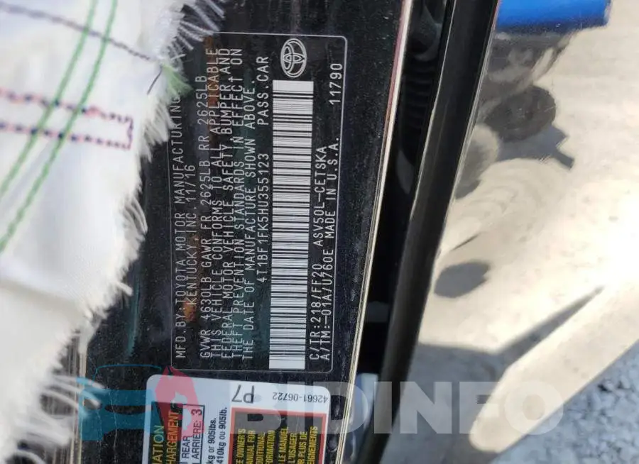 4T1BF1FK5HU355123 Photo# 13