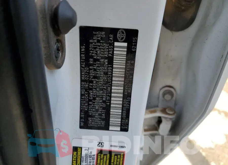 4T1F31AK7LU528991 Photo# 12
