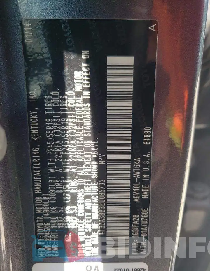 4T3ZA3BB3EU085732 Photo# 13