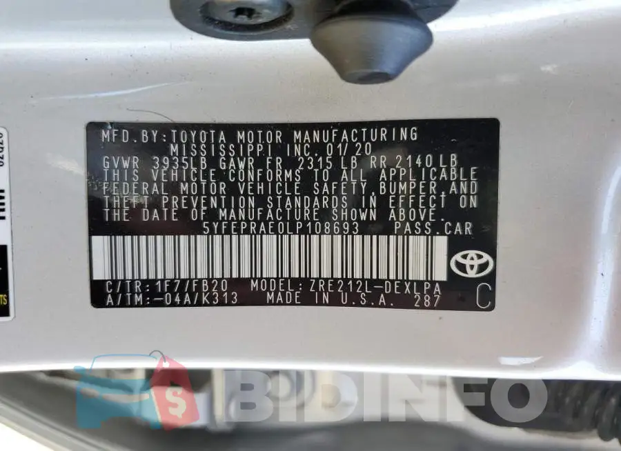 5YFEPRAE0LP108693 Photo# 12