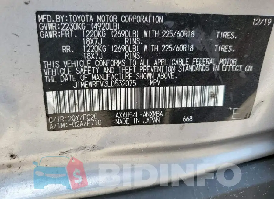 JTMEWRFV3LD532075 Photo# 13
