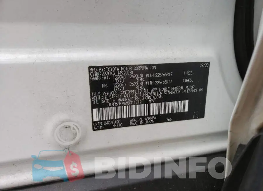 JTMR6RFV6MD011712 Photo# 12