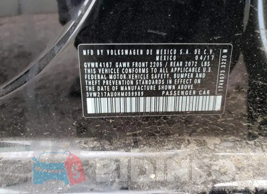 3VW217AU0HM059989 Photo# 12