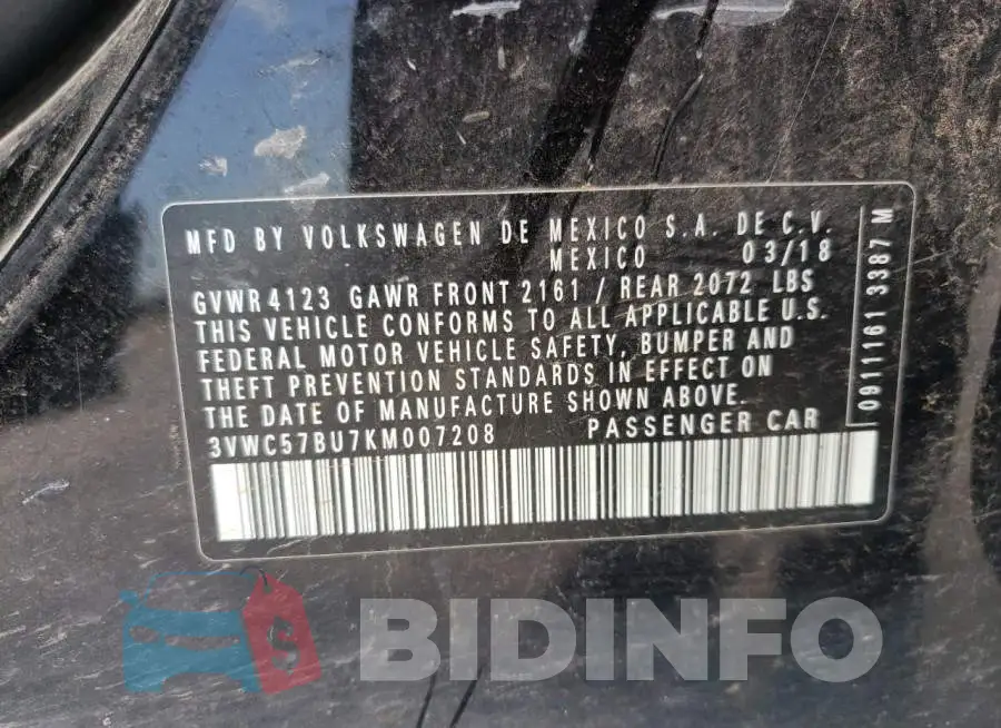 3VWC57BU7KM007208 Photo# 12