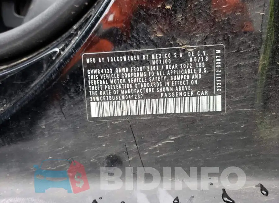 3VWC57BU8KM041237 Photo# 12