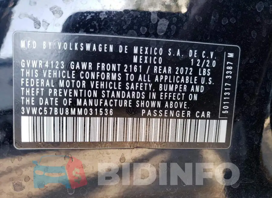 3VWC57BU8MM031536 Photo# 13