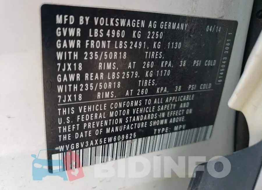 WVGBV3AX5EW609625 Photo# 12
