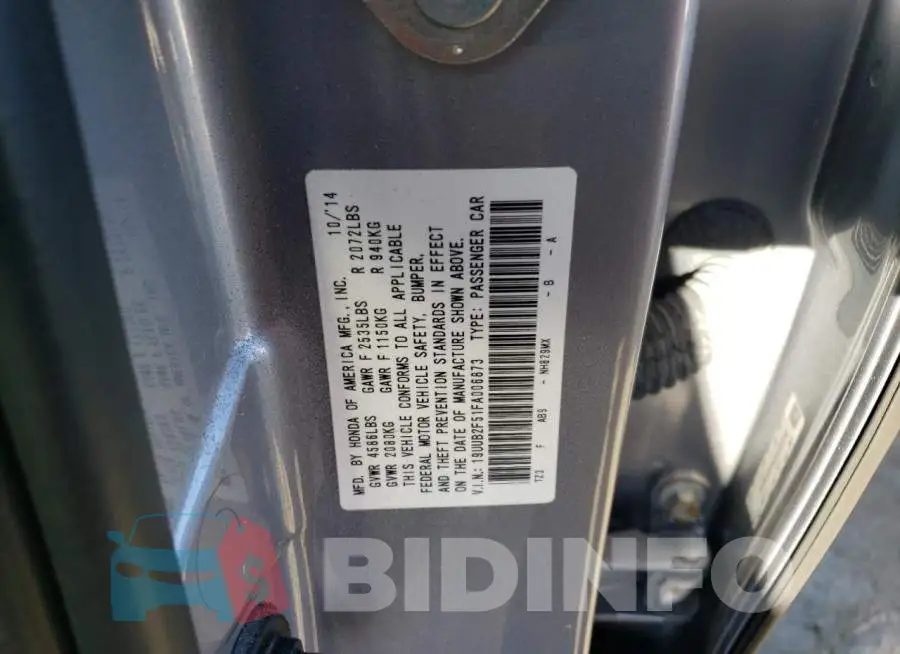19UUB2F51FA006873 Photo# 12