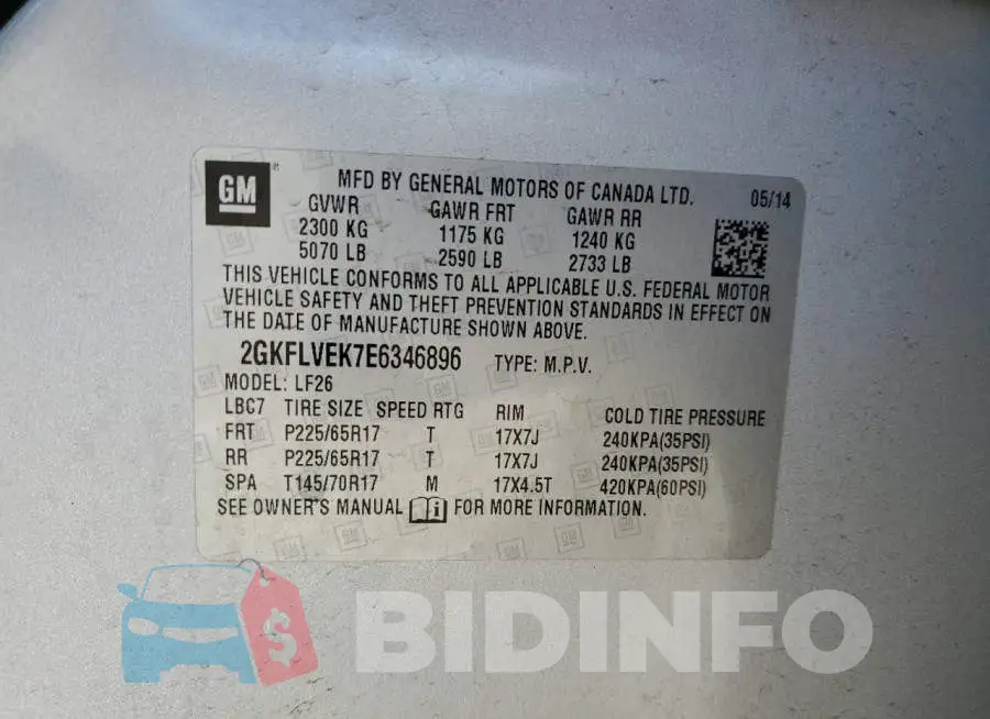 2GKFLVEK7E6346896 Photo# 13