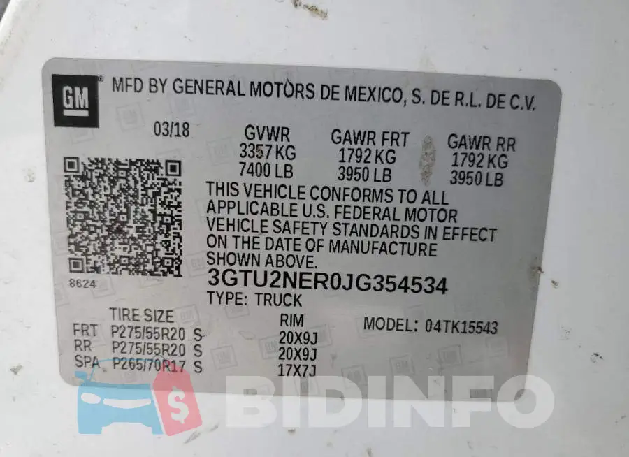3GTU2NER0JG354534 Photo# 12