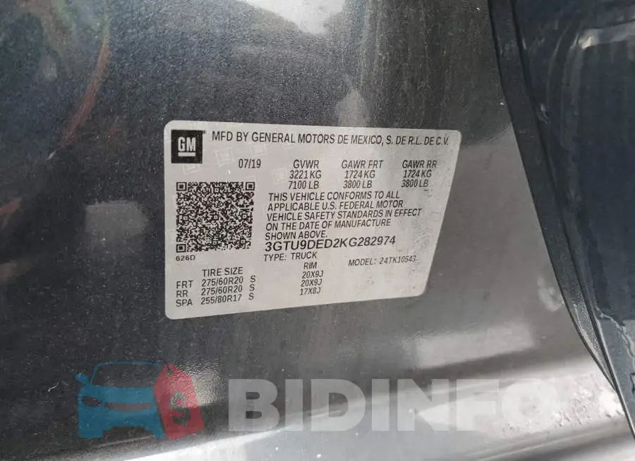 3GTU9DED2KG282974 Photo# 12