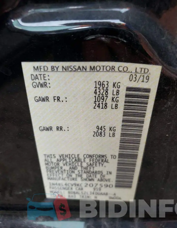 1N4BL4CV9KC207590 Photo# 10