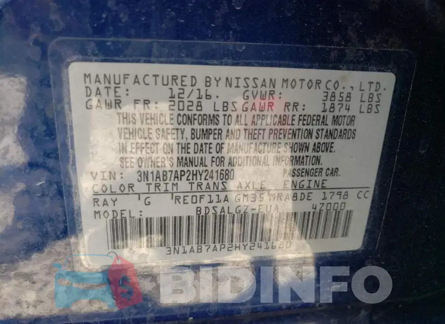 3N1AB7AP2HY241680 Photo# 12