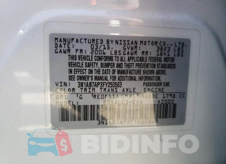 3N1AB7AP3FY250563 Photo# 12