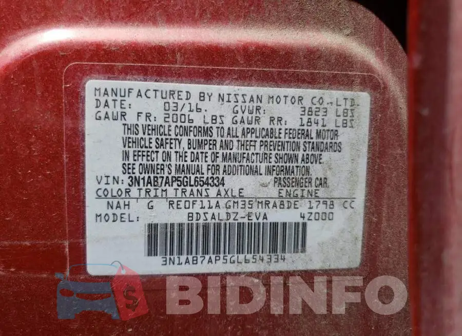 3N1AB7AP5GL654334 Photo# 13