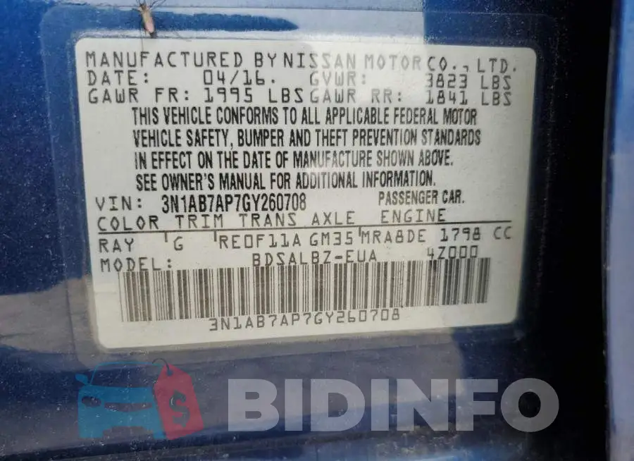 3N1AB7AP7GY260708 Photo# 12