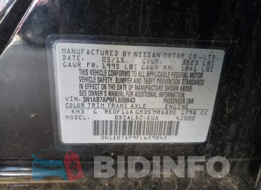 3N1AB7AP9FL659843 Photo# 12