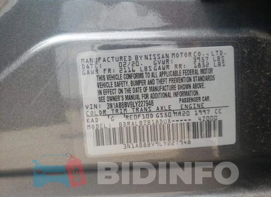3N1AB8BV9LY227948 Photo# 12
