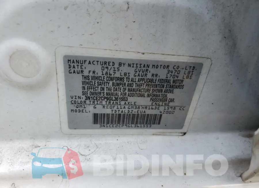 3N1CE2CP9GL361553 Photo# 12