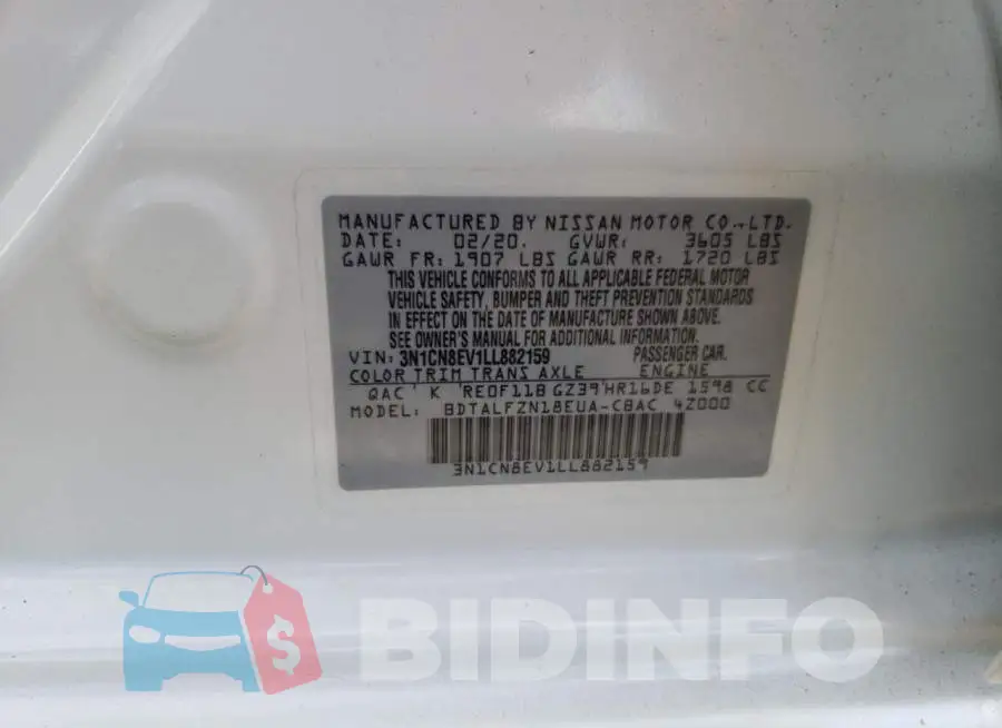 3N1CN8EV1LL882159 Photo# 12