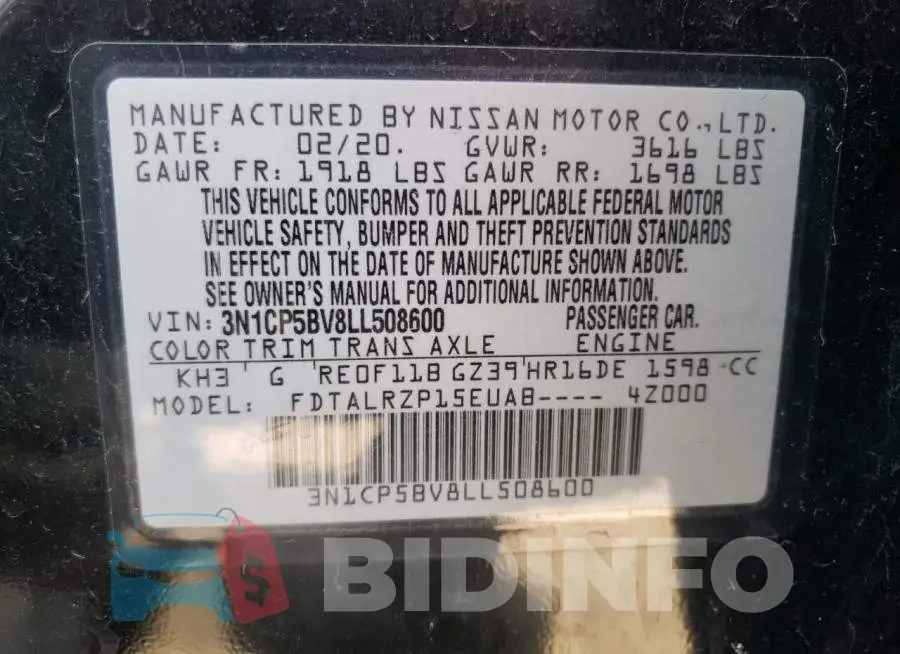 3N1CP5BV8LL508600 Photo# 13