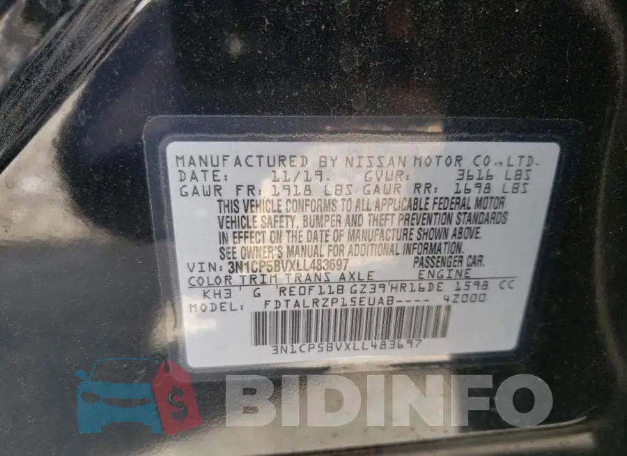 3N1CP5BVXLL483697 Photo# 12