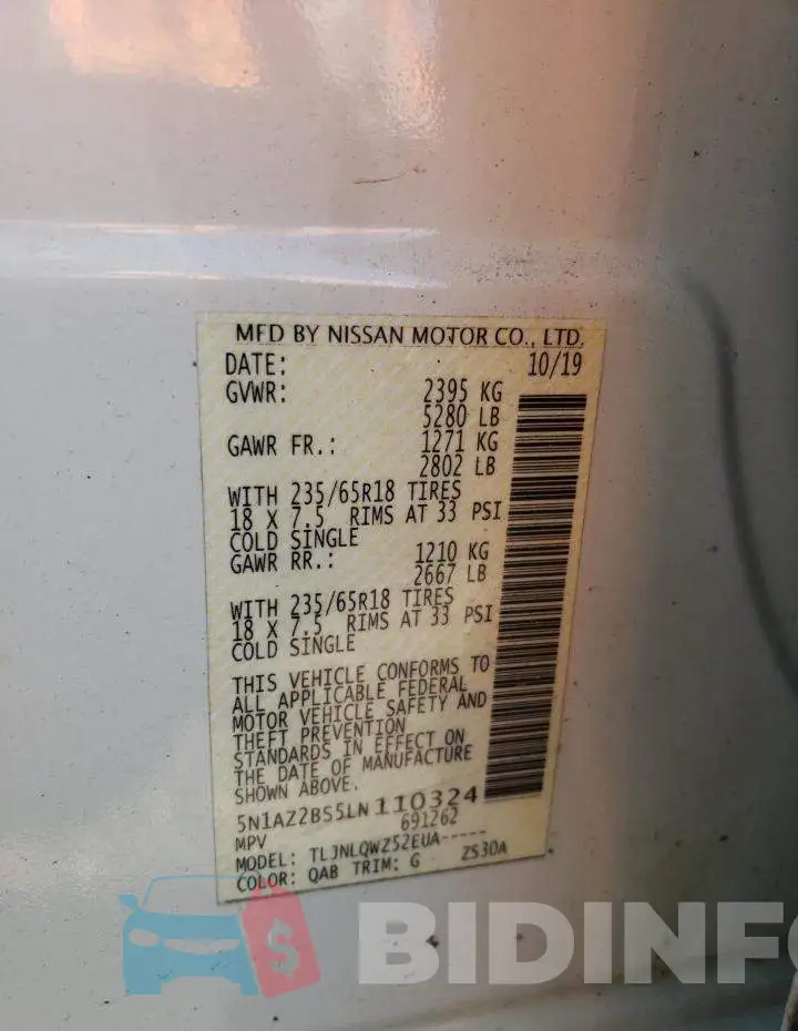 5N1AZ2BS5LN110324 Photo# 12