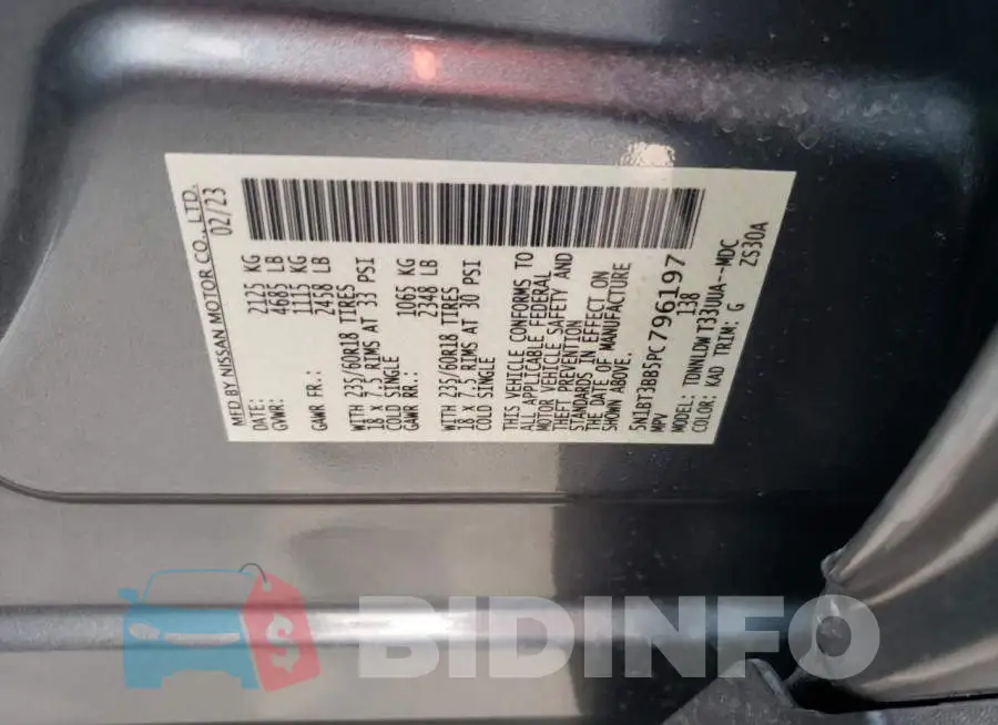 5N1BT3BB5PC796197 Photo# 13