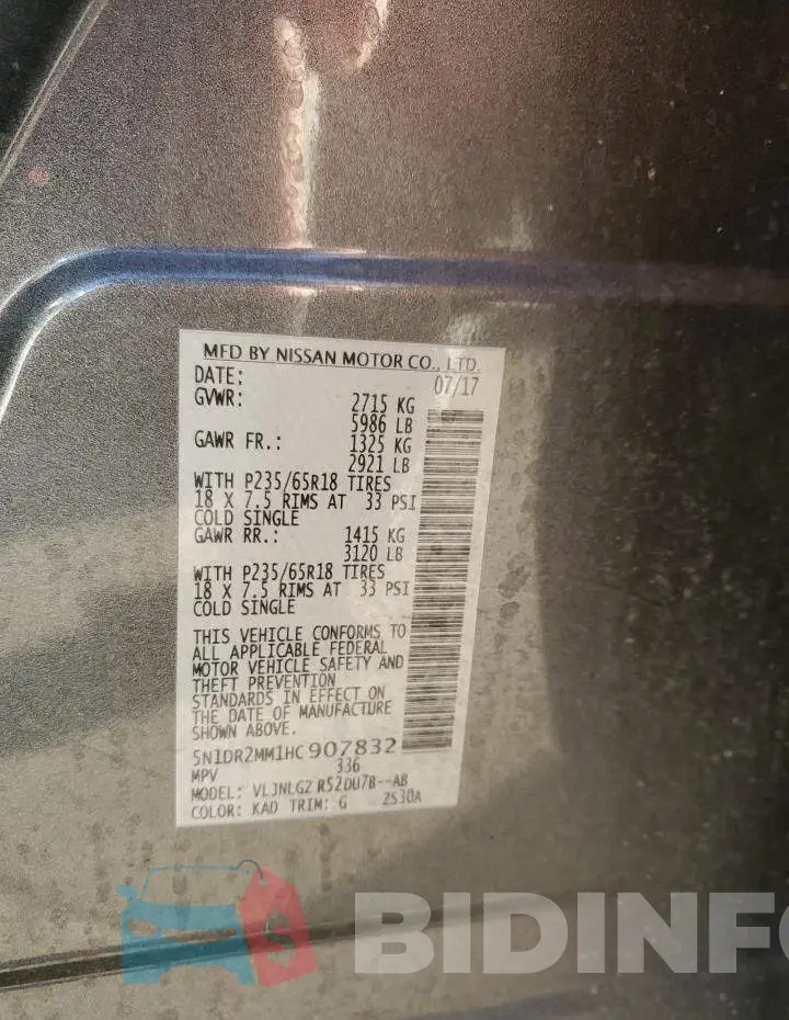5N1DR2MM1HC907832 Photo# 10