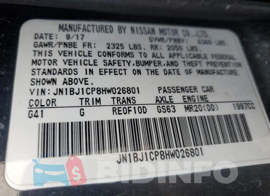 JN1BJ1CP8HW026801 Photo# 12