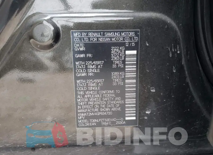 KNMAT2MV4GP634720 Photo# 13