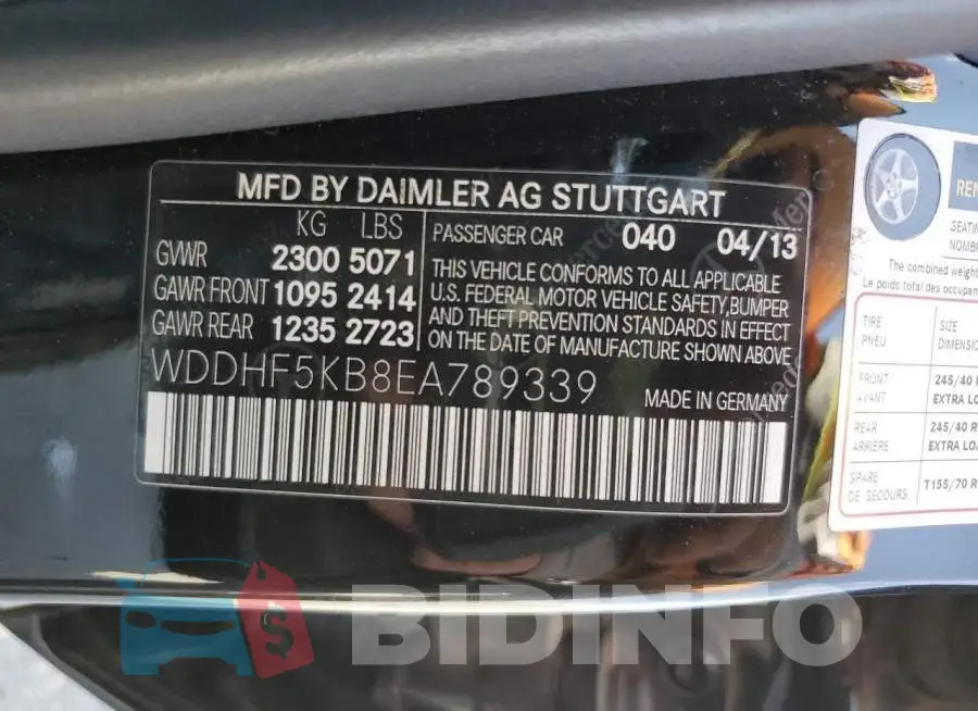 WDDHF5KB8EA789339 Photo# 12